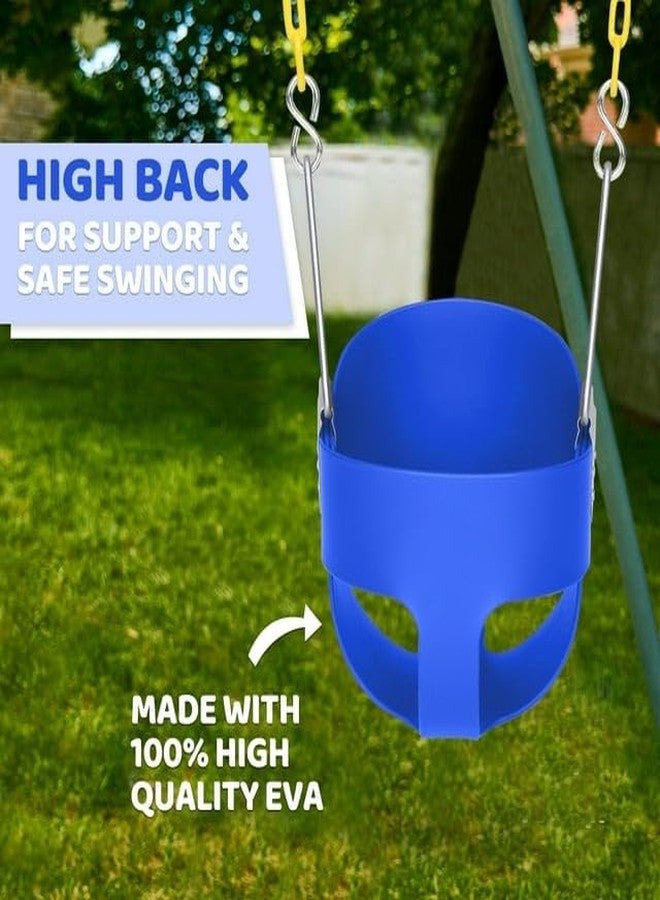 CHARMING TREASURES Heavy-Duty High Back Full Bucket Toddler Swing Seat for Kids-Seat Only, Easy Install Blue (Chain Not Included) - Image 4